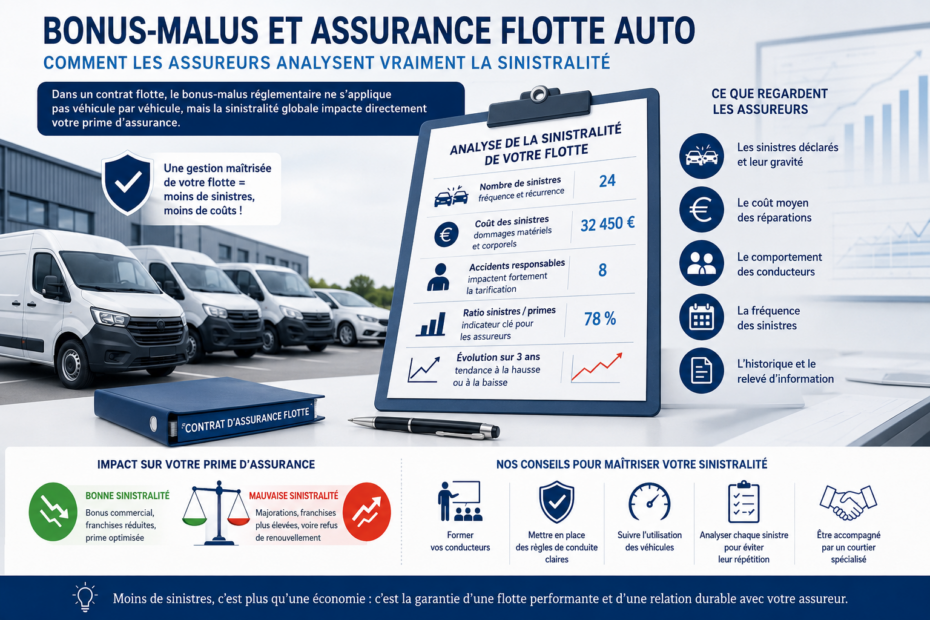 Bonus-malus et assurance flotte auto : comment les assureurs analysent vraiment la sinistralité